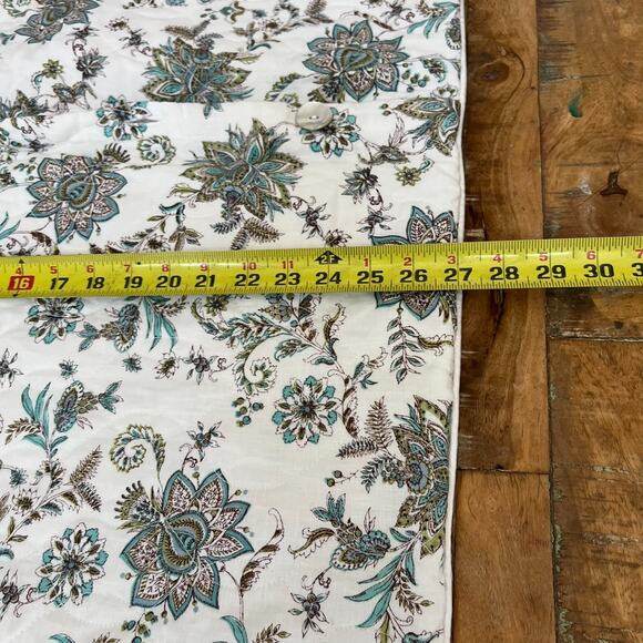 Bella Notte Pillow Sham 27 x 27" 100% Linen Quilted Button Closure Floral - Picture 9 of 10